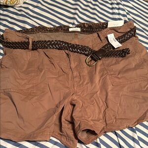 Maurices Tan Cargo Shorts Relaxed Fit Cotton